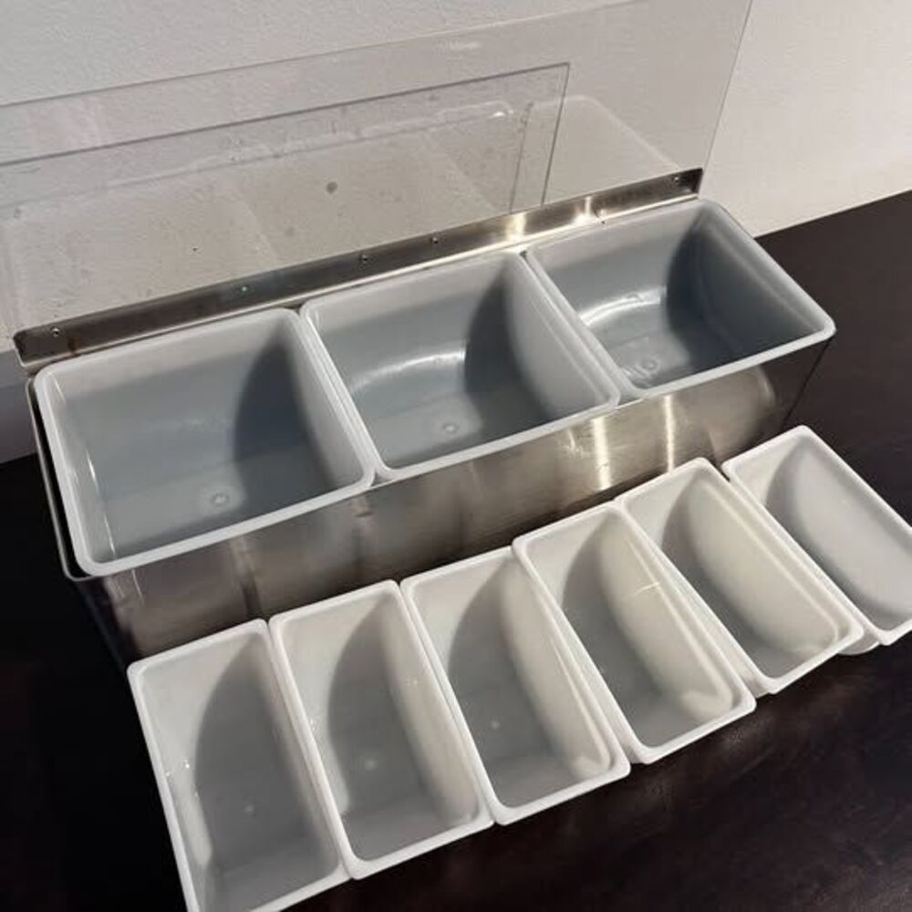 San Jamar B6186L EZ-Chill 6-Compartment Stainless Steel Condiment Bar - Picture 3 of 3